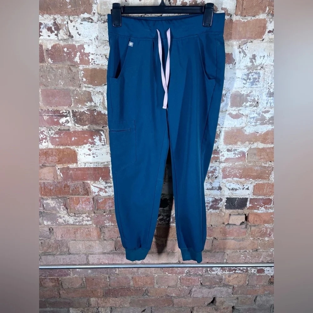 Figs Blue Jogger Sweatpants with Tapered Legs - Picture 7 of 7